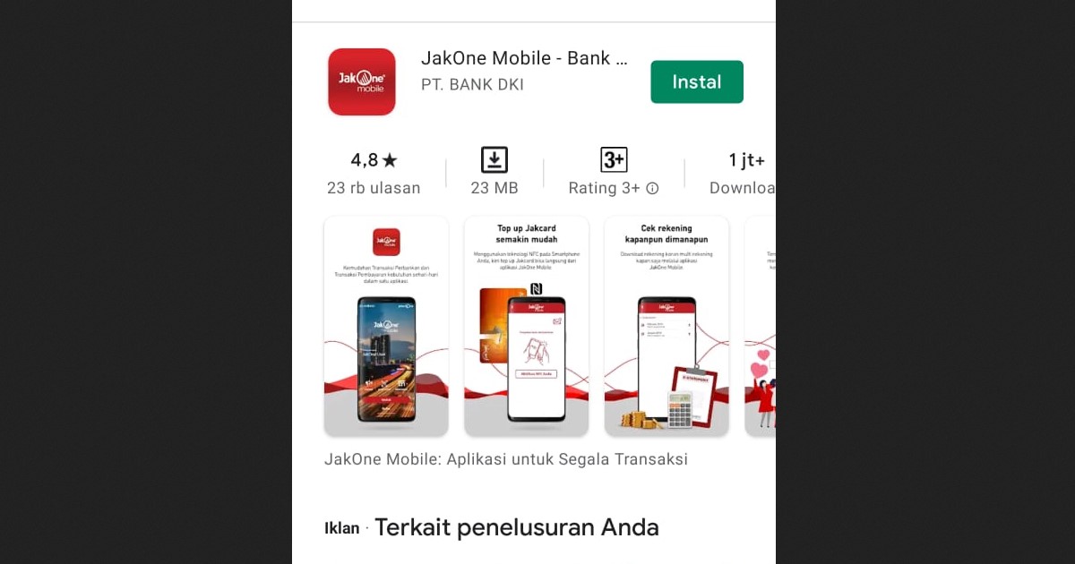 Cara Cek Saldo KJP di HP Online via JakOne Mobile - Syarat download JakOne Mobile