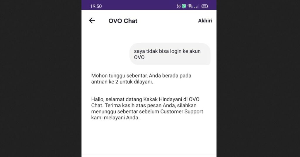Cara Login OVO dengan email - Chat dengan CS