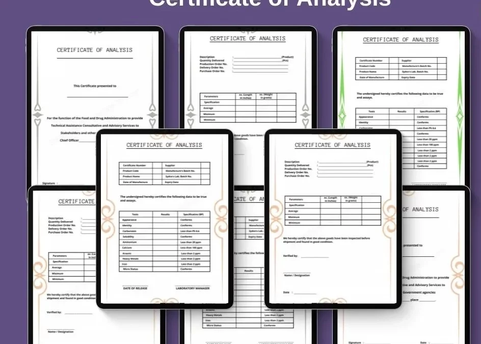 Pengertian Certificate of Analysis, 3 Jenis, dan Fungsinya!!