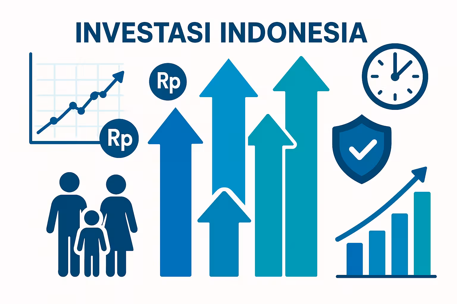Mengapa perlu investasi - infografik motivasi investasi Indonesia dengan simbol pertumbuhan finansial